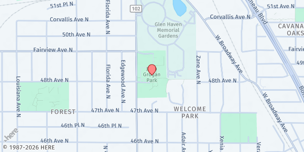 Map showing NW Suburban Dinner at your Door - Crystal/New Hope at 4800 Douglas Drive, Crystal, MN