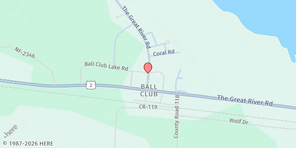 Map showing Ball Club Center at 30995 Arctic Rd, Deer River, MN