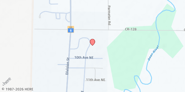 Map showing Deer River Food Shelf at 1049 Comstock Dr, Deer River, MN