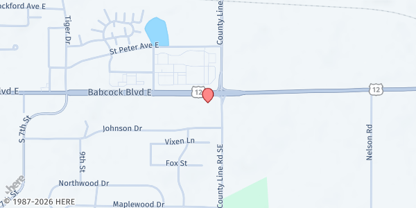 Map showing Delano Farmers Market at 8045 County Line Rd SE, Delano, MN