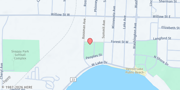 Map showing Lakes Area Farmers Market at 1310 Phinney Ave, Detroit Lakes, MN