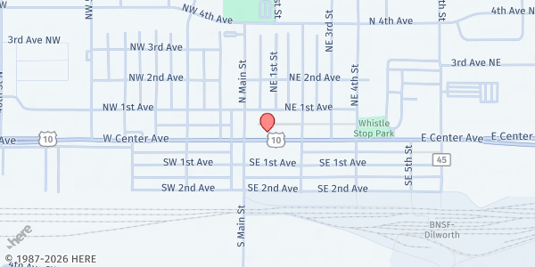 Map showing Seeds of Hope at 14 Center Ave East, Dilworth, MN