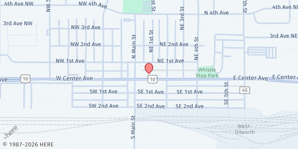 Map showing Seeds of Hope - Dilworth at 14 Center Ave E, Dilworth, MN