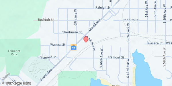 Map showing Asbury United Methodist Church at 6822 Grand Avenue, Duluth, MN