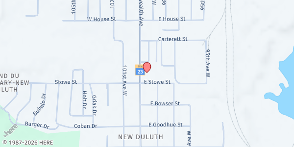 Map showing Heritage Apartments - CSFP at 700 Commonwealth Avenue, Duluth, MN