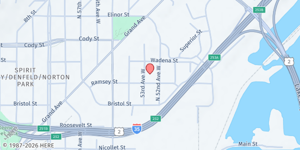 Map showing Ramsey Manor CSFP at 400 N 53rd Avenue W., Duluth, MN