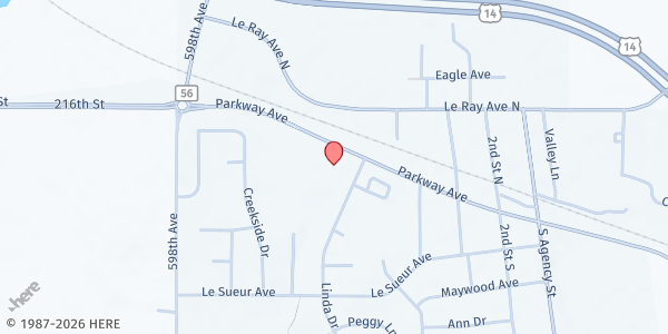 Map showing Epiphany Lutheran Church at 605 Parkway Ave, Eagle Lake, MN