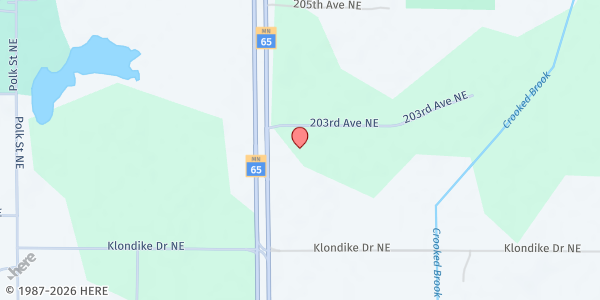 Map showing Minnesota Fresh Farm at 20241 MN-65, East Bethel, MN