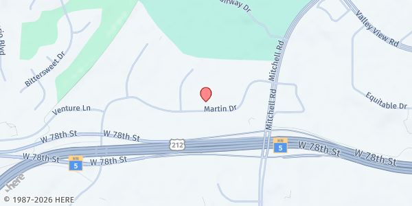 Map showing PROP Food Shelf - Main Location at 14700 Martin Drive, Eden Prairie, MN