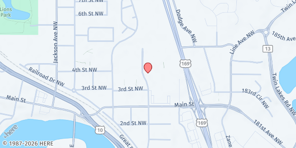Map showing Guardian Oaks Apts at 350 Evan Ave NW, Elk River, MN