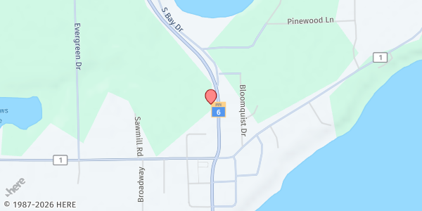 Map showing COMMUNITY CARE-N-SHARE at 40141 STATE HWY 6, Emily, MN