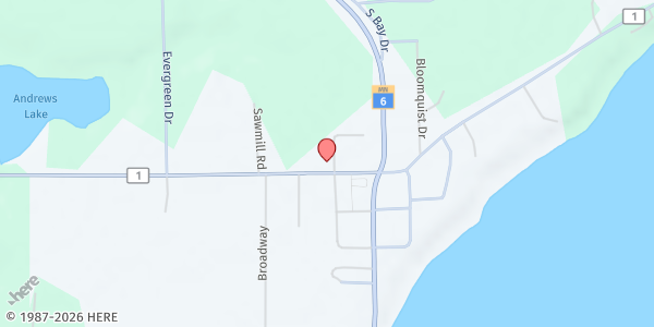 Map showing Emily Food Shelf at 20948 Co Rd 1, Emily, MN