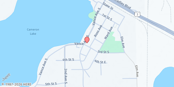 Map showing Grace Community Food Shelf at 332 Vance Ave, Erskine, MN