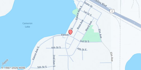 Map showing Grace Lutheran Church Food Shelf - Erskine at 332 Vance Avenue, Erskine, MN