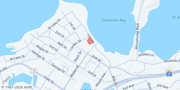 Map showing Excelsior Farmers Market at 10 Water Street, Excelsior, MN