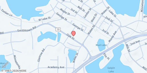 Map showing Meals on Wheels Southshore at 301 County Road 19, Excelsior, MN