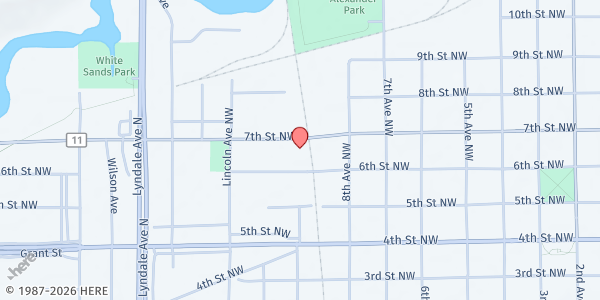 Map showing HOPE Center at 1003 7th St NW, Faribault, MN