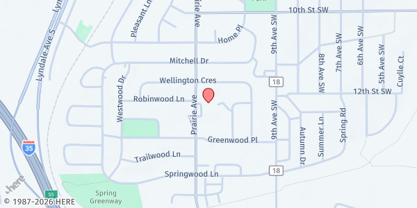 Map showing Ruth's House of Hope Outreach at 1207 Prairie Ave SW, Faribault, MN