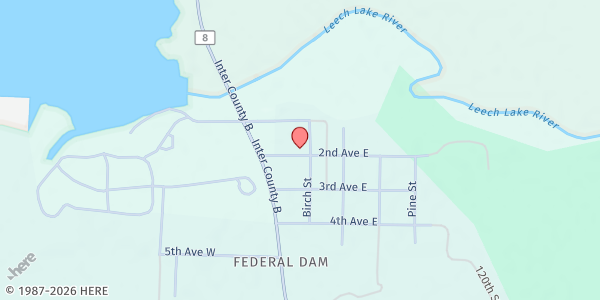 Map showing Federal Dam Pantry at 36 2nd Ave, Federal Dam, MN