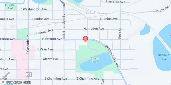 Map showing Salvation Army - Fergus Falls at 622 E Vernon Ave, Fergus Falls, MN