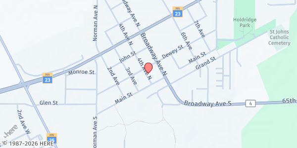 Map showing CROSS Center for Benton County at 150 4th Ave, Foley, MN