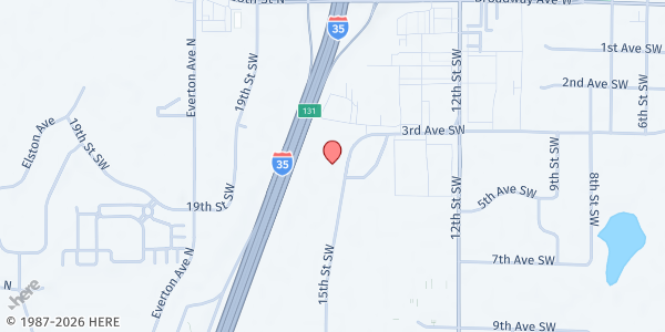 Map showing Community Helping Hand Food Shelf at 408 15th Street SW, Forest Lake, MN