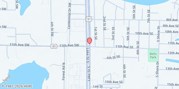 Map showing Family Pathways Forest Lake Food Shelf at 935 Lake Street South, Forest Lake, MN