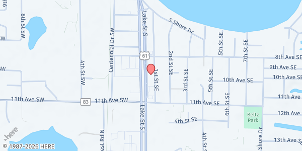 Map showing Family Pathways Forest Lake Food Shelf at 935 Lake Street South, Forest Lake, MN
