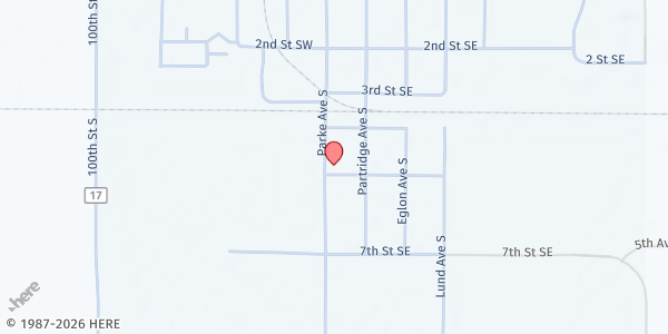 Map showing Glyndon Community Food Pantry at 414 Parke Ave, Glyndon, MN
