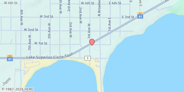 Map showing Grand Marais Food Shelf AEOA at 300 West 2nd Street, Grand Marais, MN