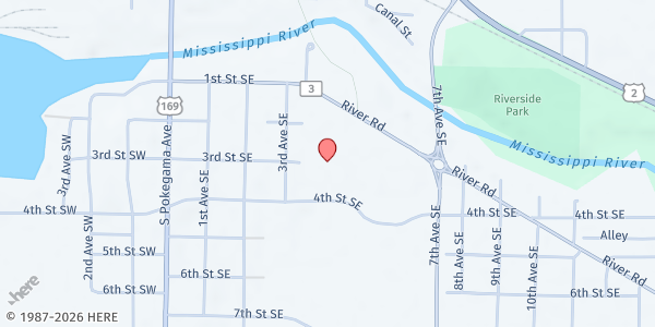 Map showing Community Cafe Grand Rapids at 400 River Road, Grand Rapids, MN