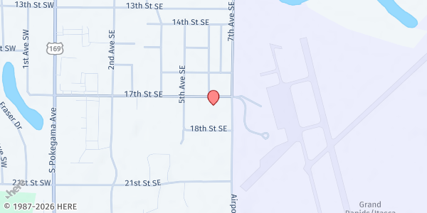 Map showing Grand Rapids Alliance Church at 600 17th St SE, Grand Rapids, MN