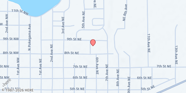 Map showing Kootasca Community Action Inc at 822 NE 5th Ave, Grand Rapids, MN