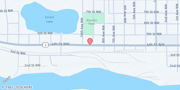 Map showing Kootasca Mall Food Shelf at 2001 NW 4th St suite 130, Grand Rapids, MN