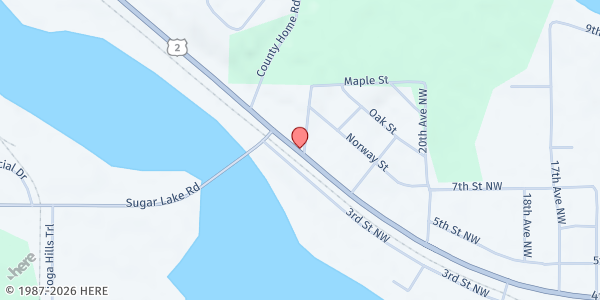 Map showing Kootasca Mall Food Shelf at 2001 NW 4th St, Grand Rapids, MN