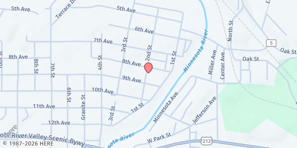 Map showing Neighbors United Resource Center Food Shelf at 841 2nd St, Granite Falls, MN