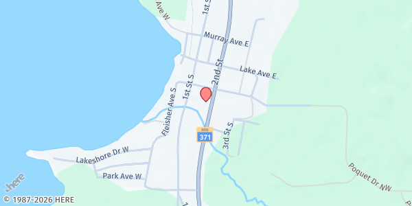 Map showing Hackensack Area Food Shelf at 209 State Highway 371, Hackensack, MN