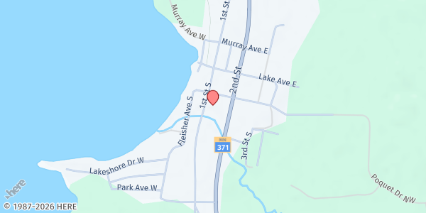 Map showing Hackensack Seventh-Day Adventist Church at 208 1st St S, Hackensack, MN