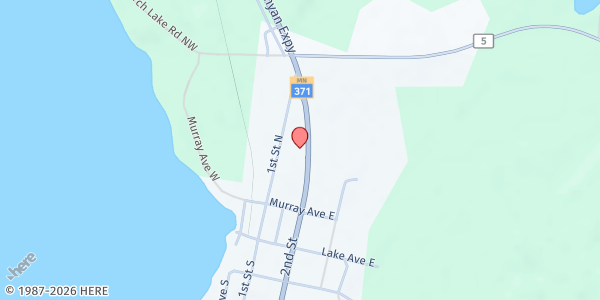 Map showing Sacred Heart Catholic Church at 230 MN-371, Hackensack, MN