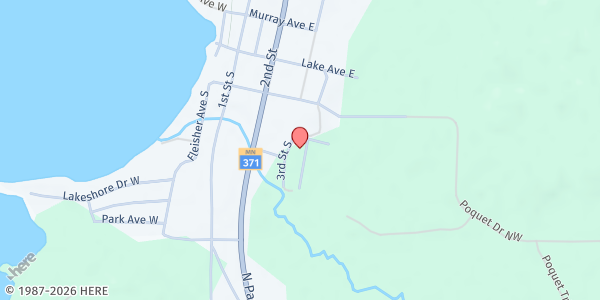 Map showing St Paul's Lutheran Church at 220 3rd St S, Hackensack, MN