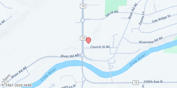 Map showing Hanover Area Food Shelf at 11024 Church St NE, Hanover, MN