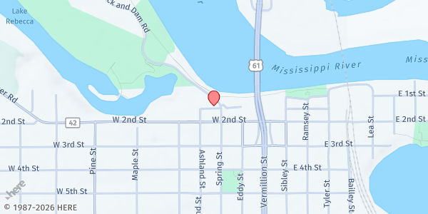 Map showing Hastings Family Service - The Market Food Shelf at 301 East 2nd Street, Hastings, MN