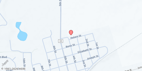 Map showing Hawley Alliance Church at 404 Peters St, Hawley, MN