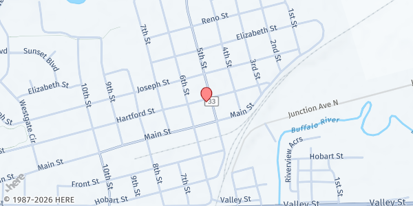 Map showing Hawley Food Shelf at 421 5th Street, Hawley, MN