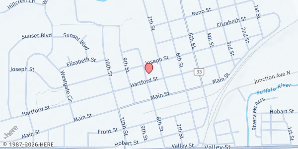 Map showing Hawley Lutheran Church at 510 8th St, Hawley, MN