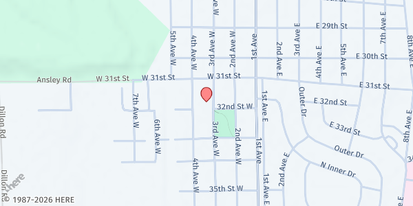 Map showing Norma's Place-Range Mental Health at 3203 West 3rd Ave, Hibbing, MN