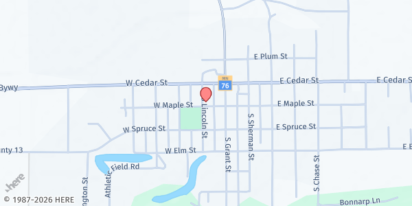 Map showing Houston Community Food Shelf at 118 Lincoln Street S, Houston, MN
