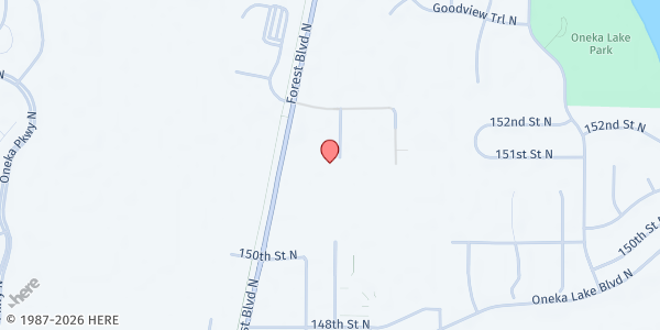 Map showing Hugo Good Neighbors Food Shelf at 15106 Francesca Ave N, Hugo, MN