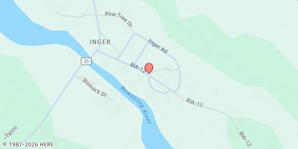 Map showing Second Harvest Northland: Itasca County at 53714 County Road 146, Inger, MN