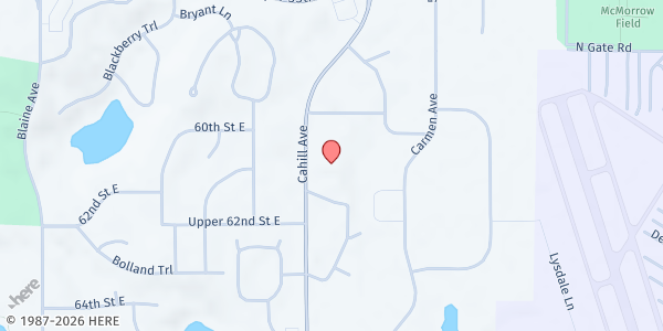 Map showing Loaves & Fishes at River Heights Vineyard Church at 6070 Cahill Ave East, Inver Grove Heights, MN